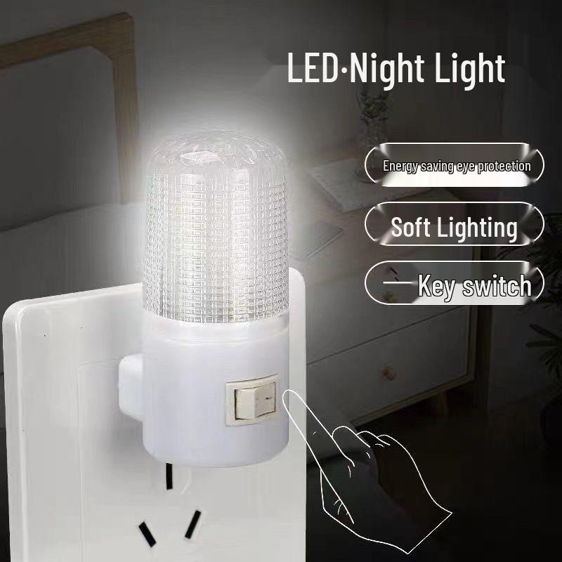 Energy-Saving 3W LED Night Light with Switch for Bedroom and Desk