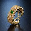 Light Luxury Ring Female Ins Cold Wind Fashion Green Diamond Colored Treasure Ring Simple Personality Niche High Sense Index Finger Ring
