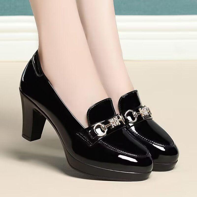 

Остроносые туфли-лодочки резиновый толстый каблук ПУ низкие туфли средний каблук (3-5см) средние сандалии одинарная обувь женская повседневная спортивная женская обувь 35