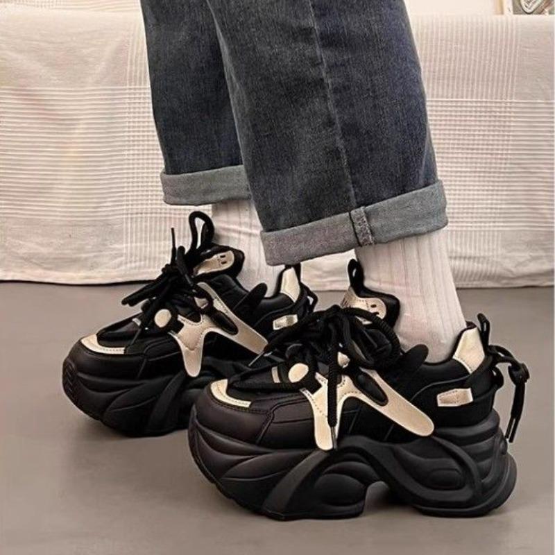 Fashion High on Platform Dad Shoes for Women Daily Routine Original Vulcanized Shoe 2025 New Spring Autumn Casual Sports Woman Footwear