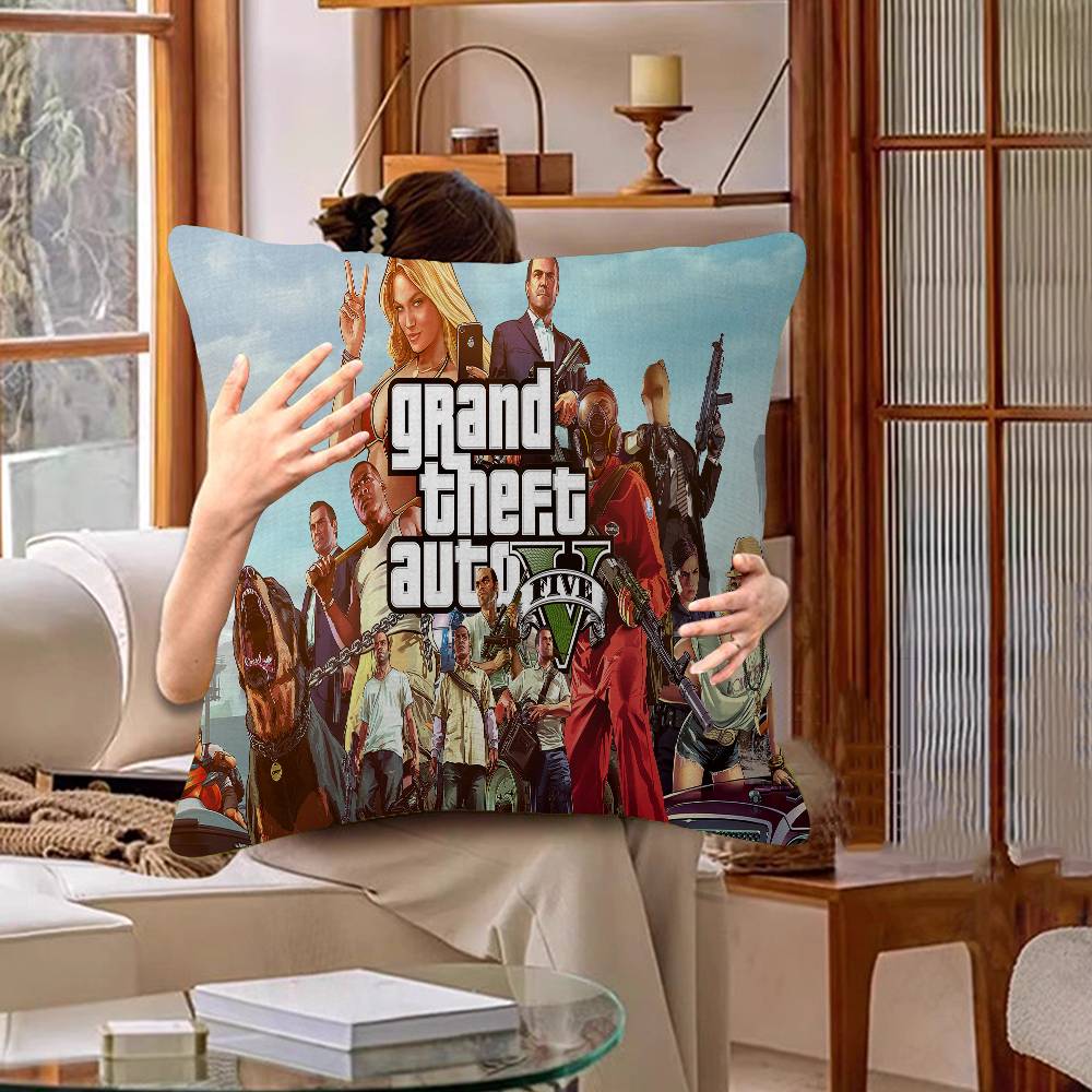 GTA 5 Pillowcase Toon Gift Cushion Cover Bedroom Home Sofa Chair Seat Decor Pillow Case