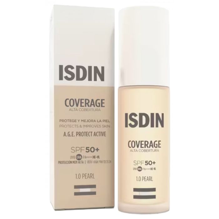 

-Isdin Coverage Haute Couvrance Fond de Teint SPF50+ 30 ml (Teinte : 1.0 Pearl)