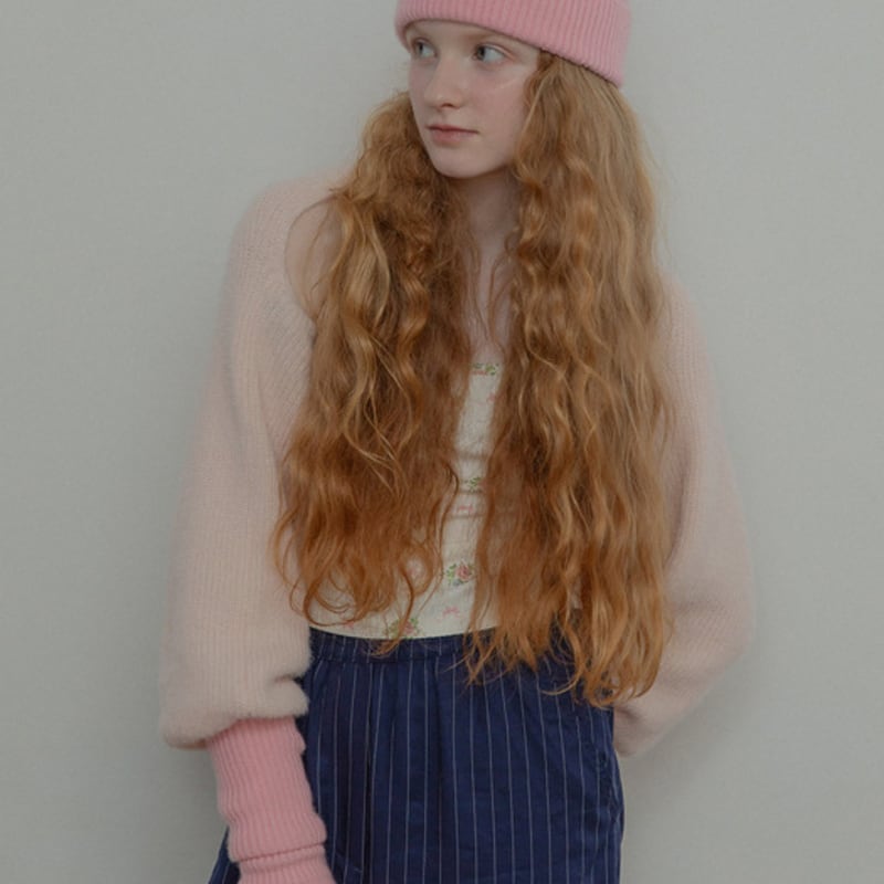 mellotory 100% cashmere lip line gloves (light pink)