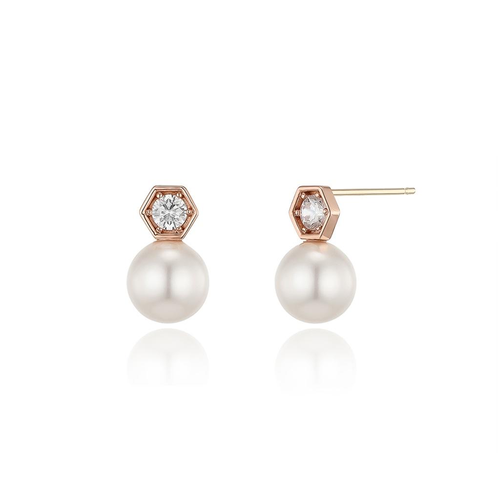 LLOYD Frame Pearl 14k Gold Earrings LPFM4058G