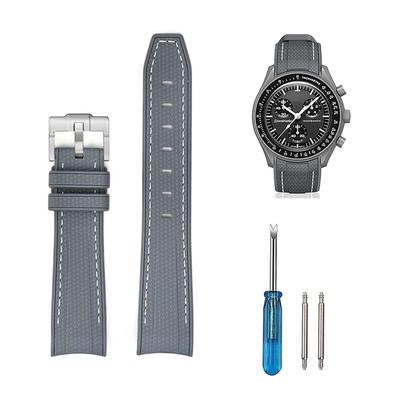 20mm Řemínek k hodinkám a Gumový řemínek k hodinkám se Silikonem Vodotěsný a Obsahuje Nástroj na úpravu a Pružinu Omega, Swatch, MoonSwatch, Omega,
