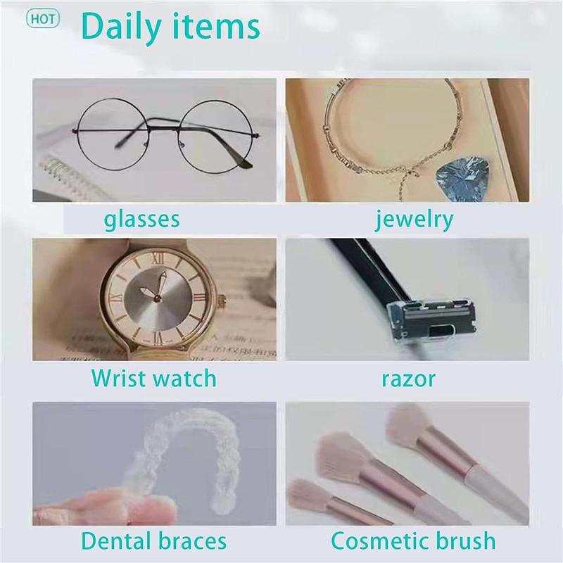 Kaasaskantav ehete puhastusmasin Ehtepuhastusvahend kõrgsagedusliku vibratsiooniga kodupuhastusvahend ehete, sõrmuse, kaelakeede, prillide, kellade puhastamiseks