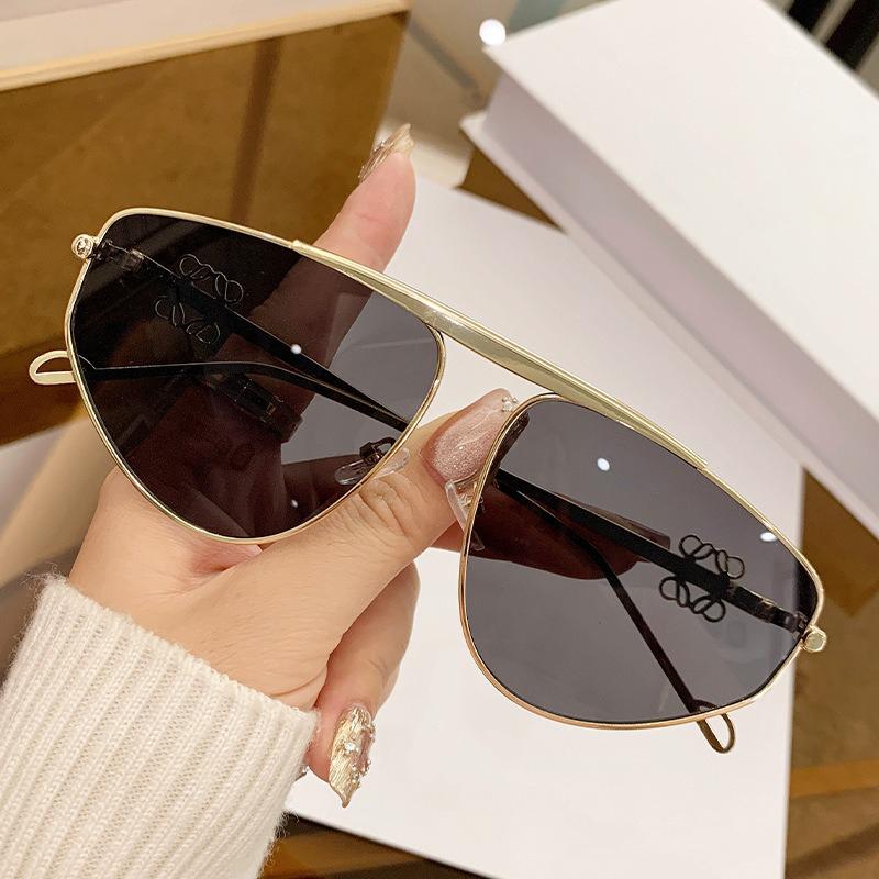 

Неполяризованные модные солнцезащитные очки с большой оправой, металлические многоугольные солнцезащитные очки для уличной фотографии