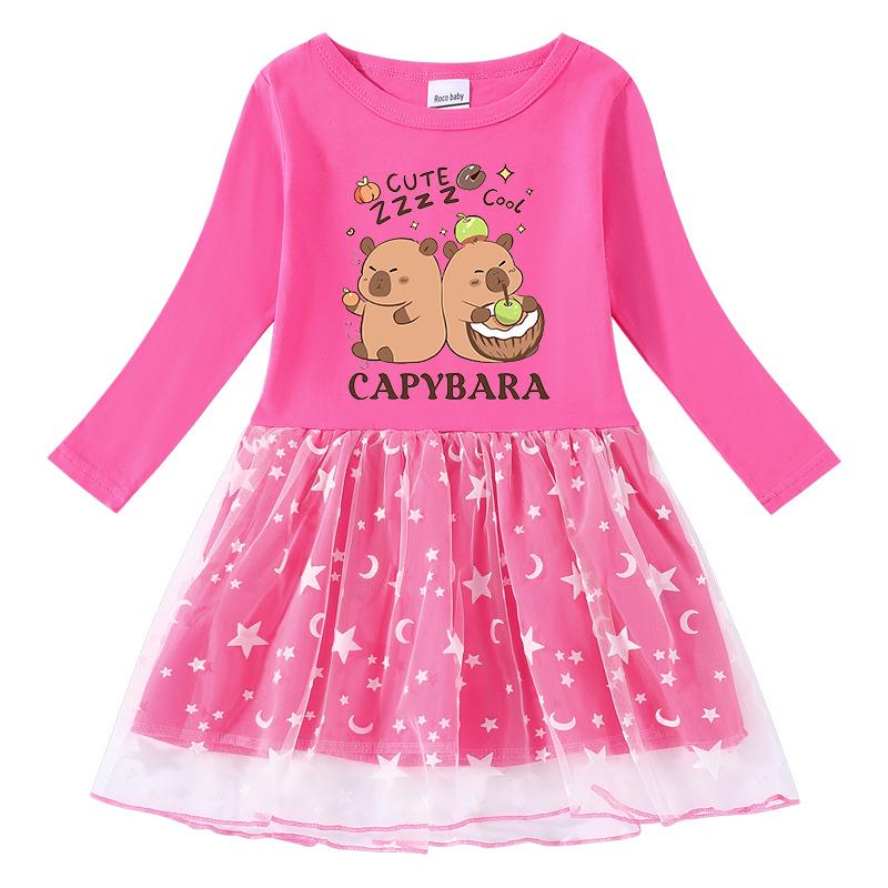 Children's Korean Style Rainbow Sequin Princess Dress - Short Sleeve for Summer, Long Sleeve for Spring/Autumn