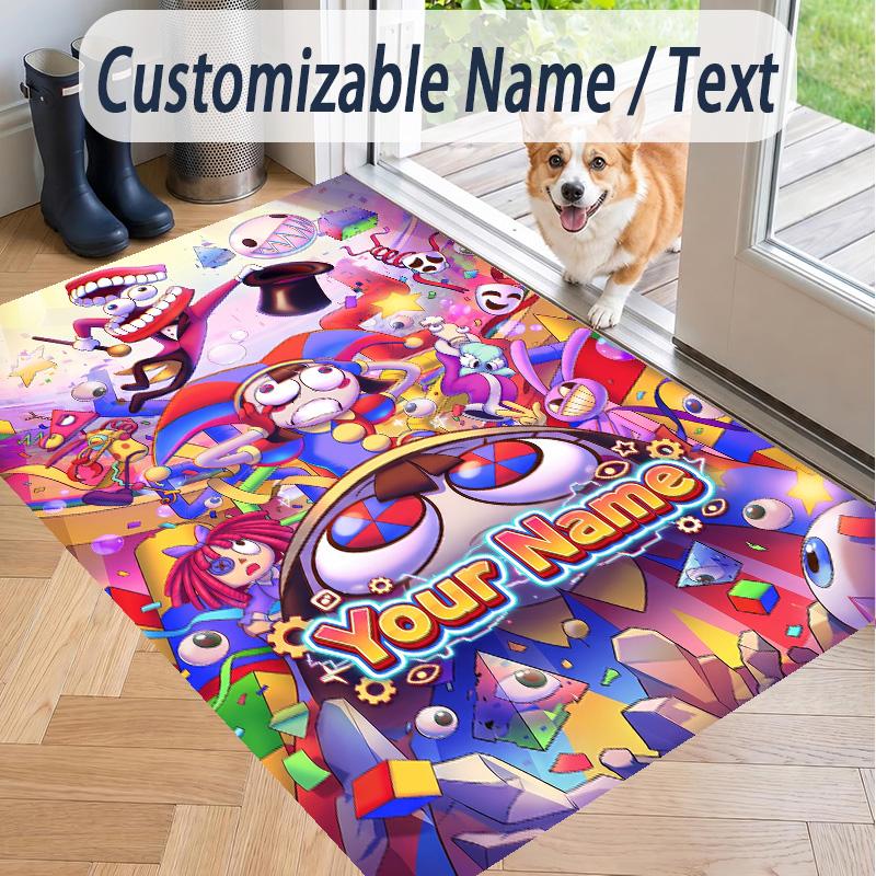 Custom Text The Amazing Digital Circus Pattern Floor Rug Soft Indoor Carpet Mat Living Room Bedroom