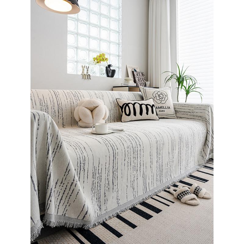Black and White Ins Style Sofa Towel Chenille Anti-Scratching Cover Cloth All-Inclusive High-Grade Light Luxury Universal Cover Cover