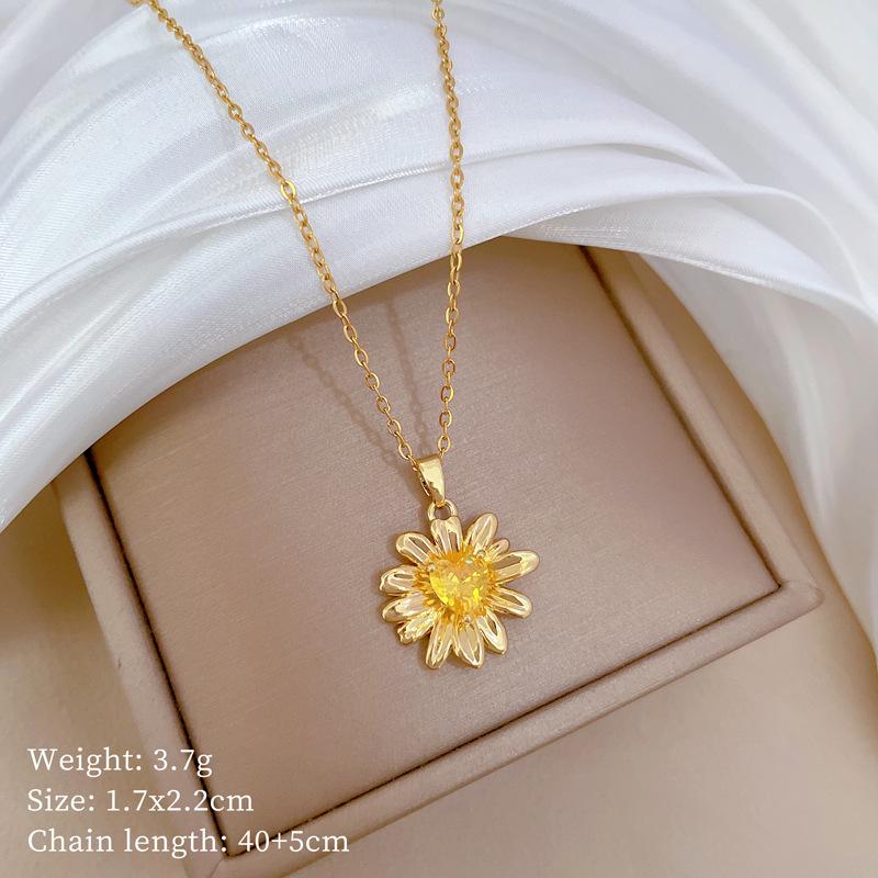 Butterfly Heavy Industry Necklace Women'S Copper Micro-Inlaid Real Gold Electroplating Delicate Clavicle Chain Neck Chain