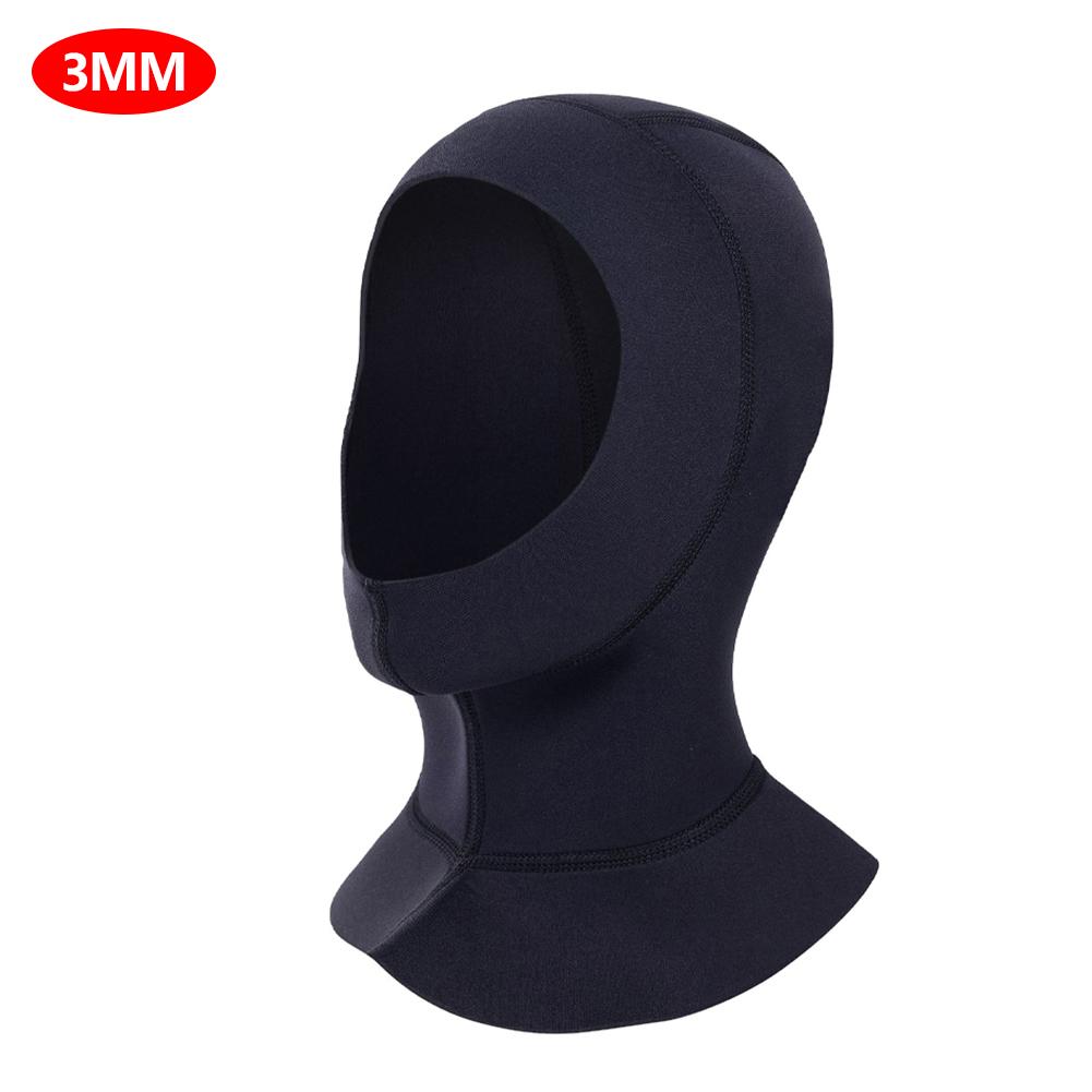 3mm Neoprene Diving Hood Stretchy Thermal Wetsuit Cap for Men Women Cold Water Snorkeling Surfing Scuba Diving S чёрный