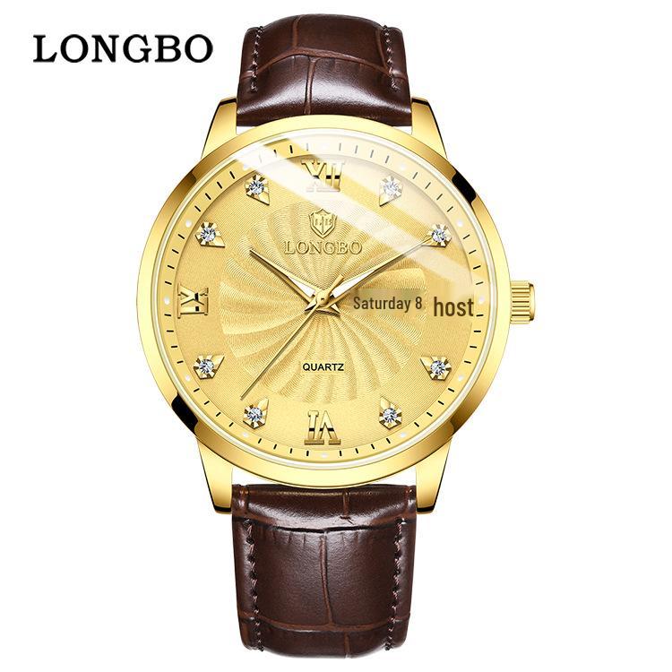 Longbo Men's Waterproof Quartz Couple Watch - Simple Casual Design