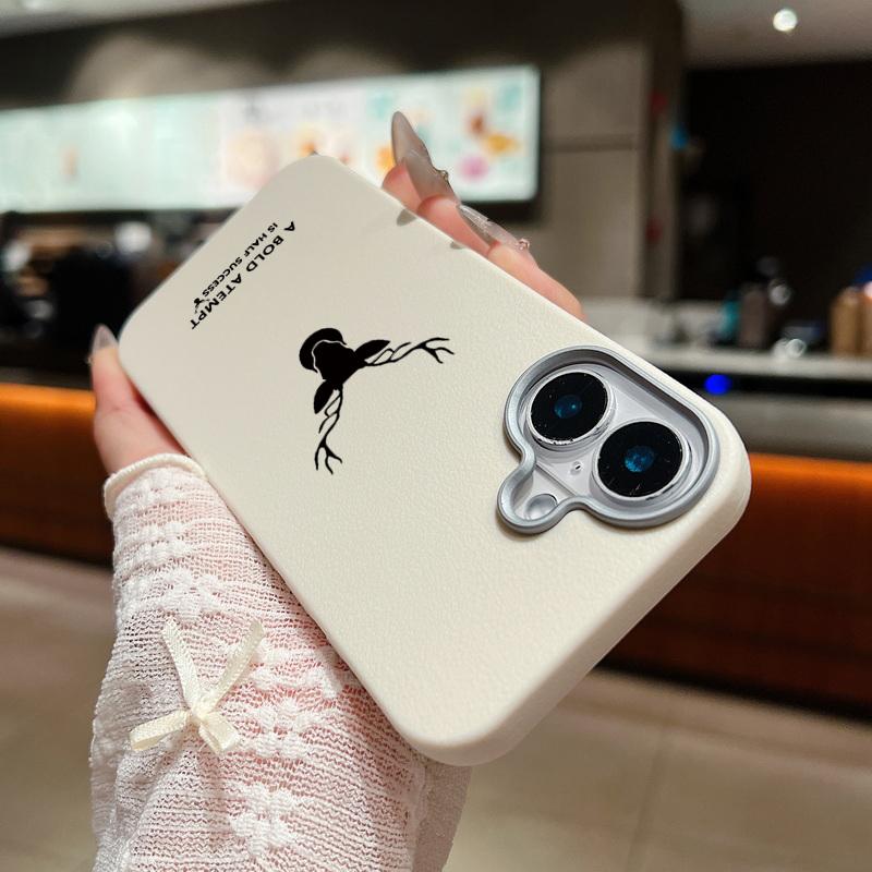 For iPhone 16 Pro Max 15 Pro 14 13 12 11 Case Deer Pattern Solid Color TPU Leather Texture Soft Matte Shockproof Phone Cover
