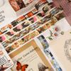 YUBBAEX Maskovací Washi Páska s Uměleckým Botanickým Retro pro a Scrapbooky Páska, Sada 12 rolí, Vzory, Styl, Plánovače, Dekorace, Balení,