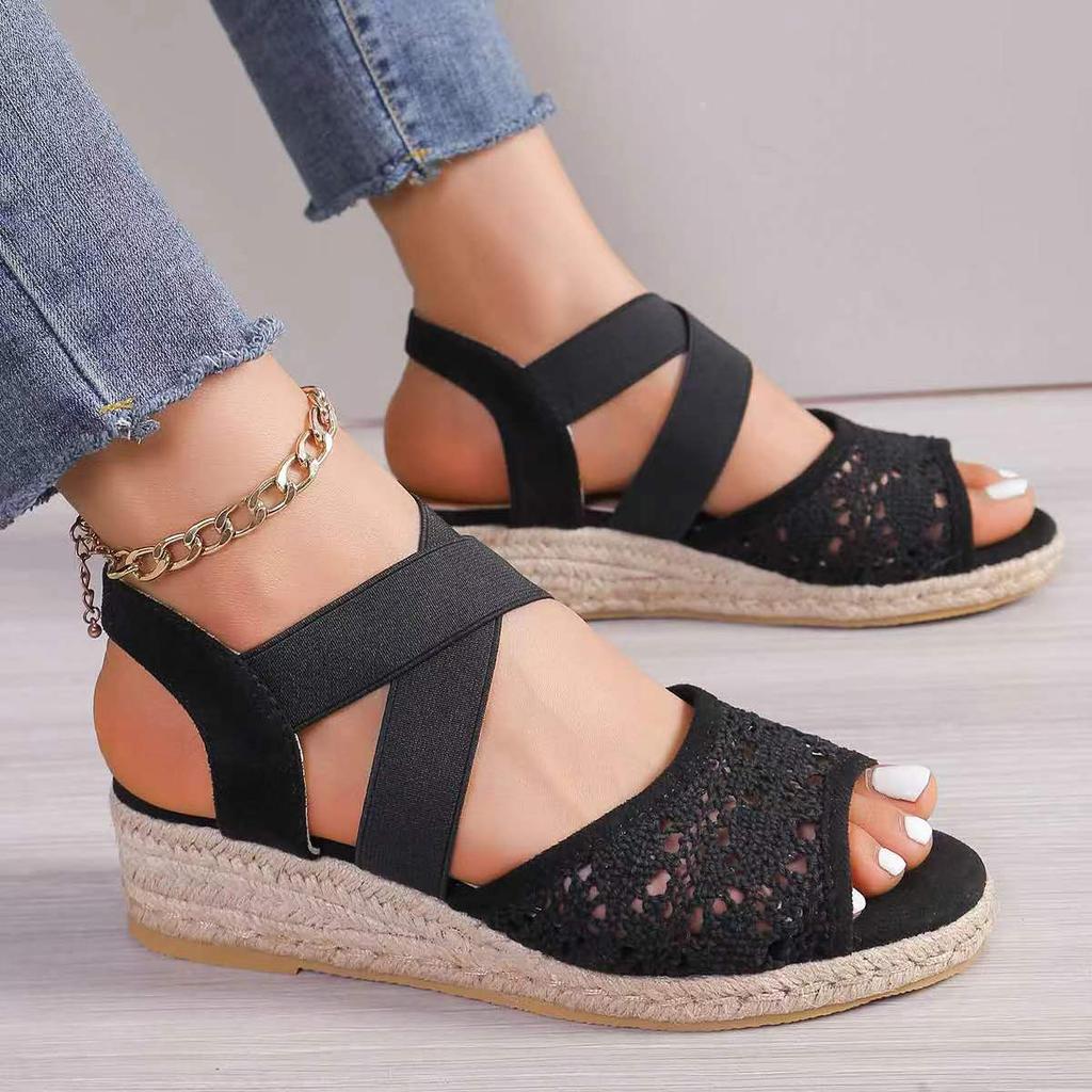 Fashion 2024 Wedge Sandals Women Summer Peep Toe Platform Shoes for Women Luxury Designer Heels Women Shoes Sandalias