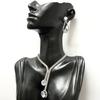 Korean Rhinestone Bridal Necklace & Earrings Set