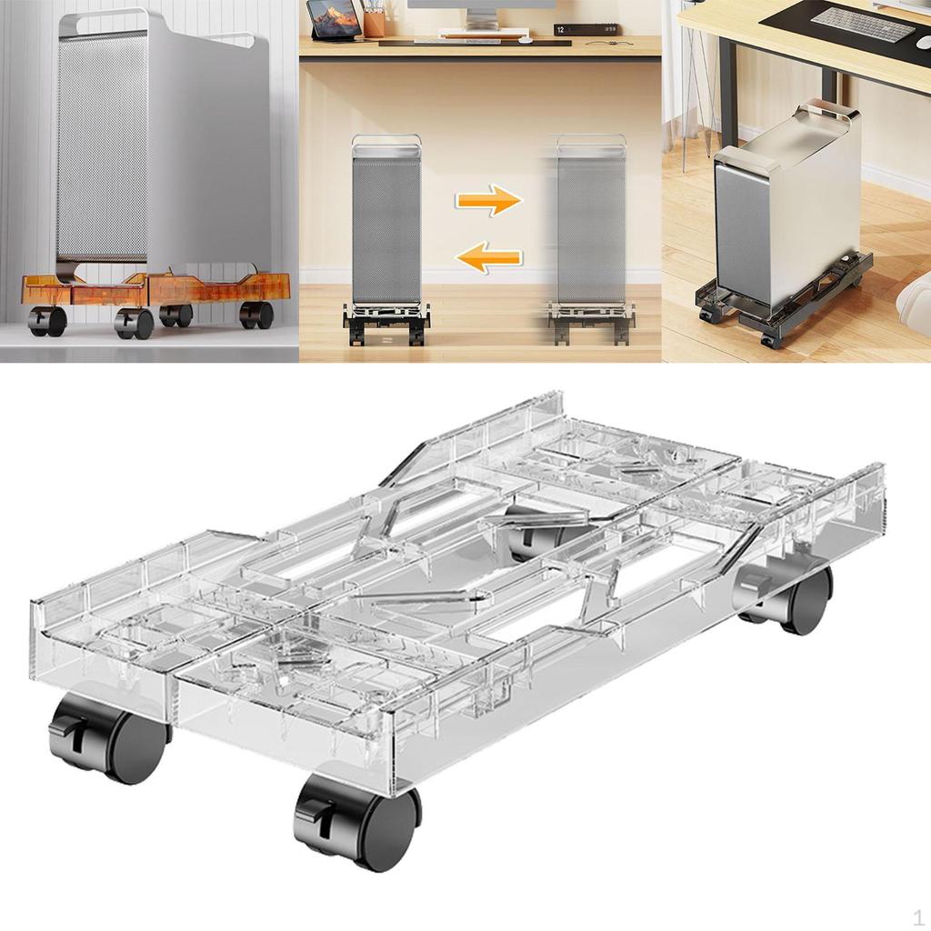 Desktop CPU Rolling Stand Computer Cart Hollow Design Practical Mainframe Bracket