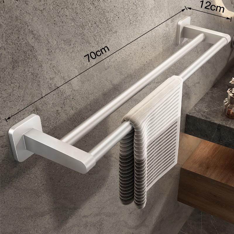 Pistolengrau Raumaluminium Stanzfreier Einzelstangen-Handtuchhalter mit Doppelgeländer für Badezimmer