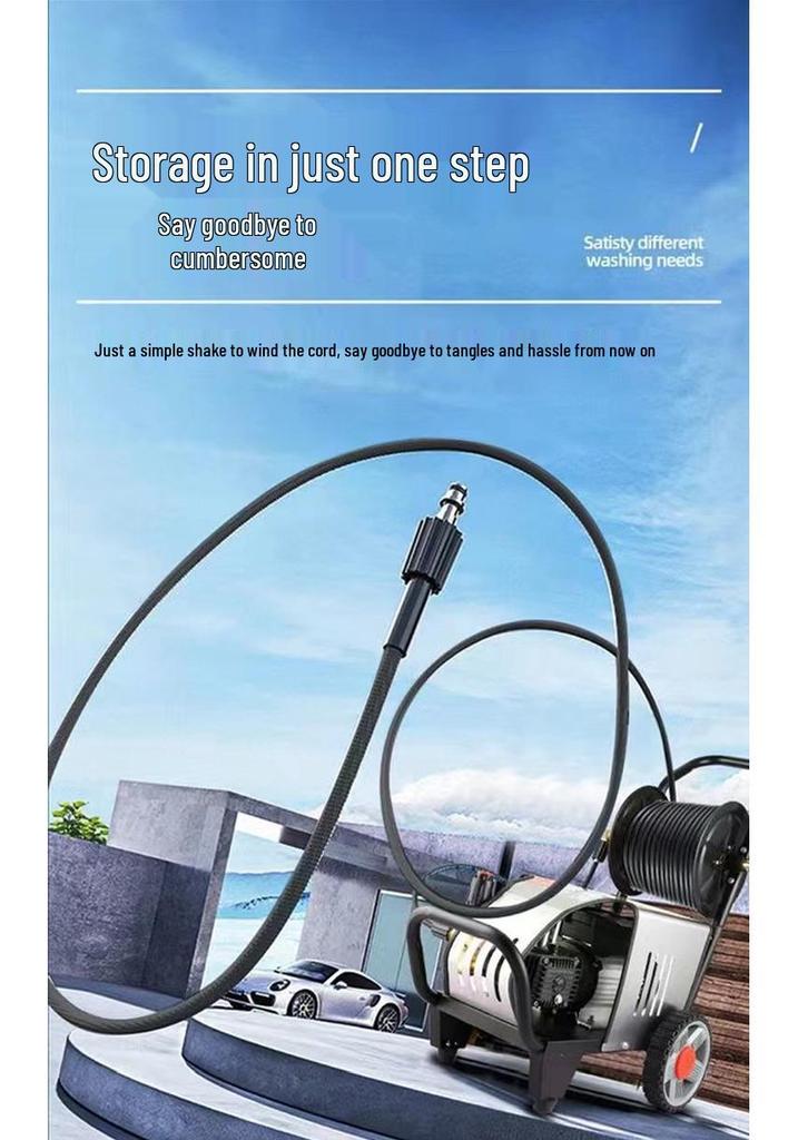 High-Pressure Hose Reel Car Wash Pump - Commercial & Home Use