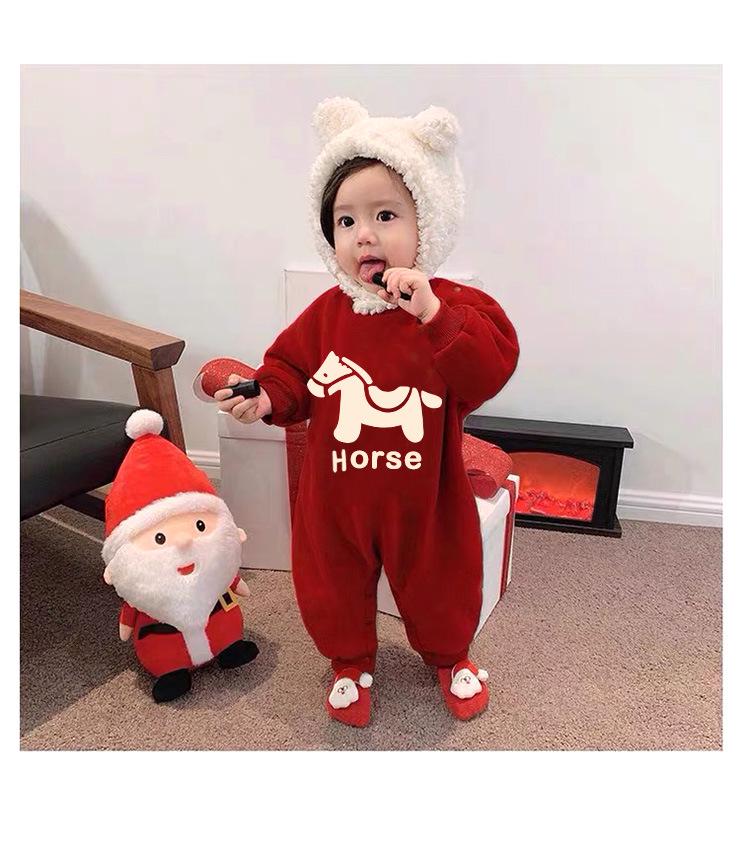 Festive Red Family Matching Sweatshirts: Autumn/Winter Round Neck for Parent-Child Trio