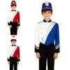 Set Costum Fanfară Copii Băieți Guler Înalt Mânecă Lungă Paiete Patchwork Blocuri de Culoare Umeri cu Epolet Buton Fermoar Top cu Pălărie