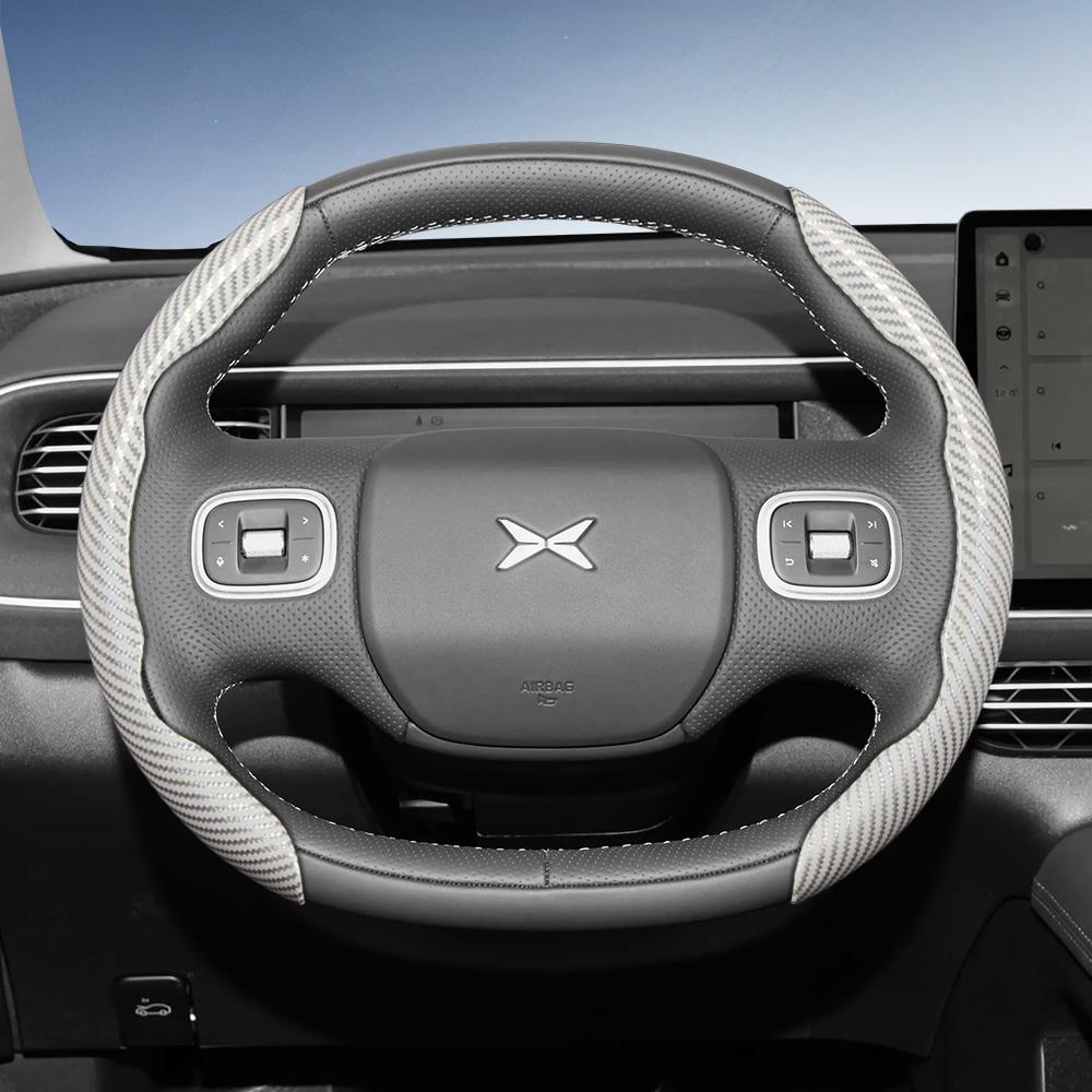 Zkfan8 Convient pour le volant Xpeng Texture Fibre de Carbone avec Design Segmenté à Libération Rapide, Durable, pour les Modèles Tels que G6 G9 P7 P7+