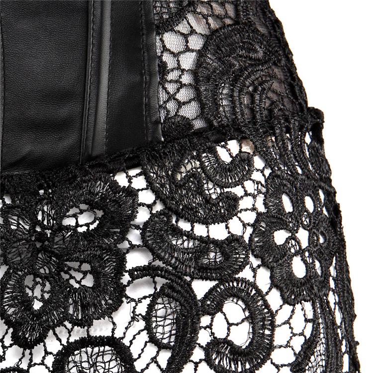 Corset Lingerie Chic din Piele Faux Decupat