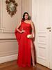 2024 Summer Women's One-Shoulder Floral Slit Dress