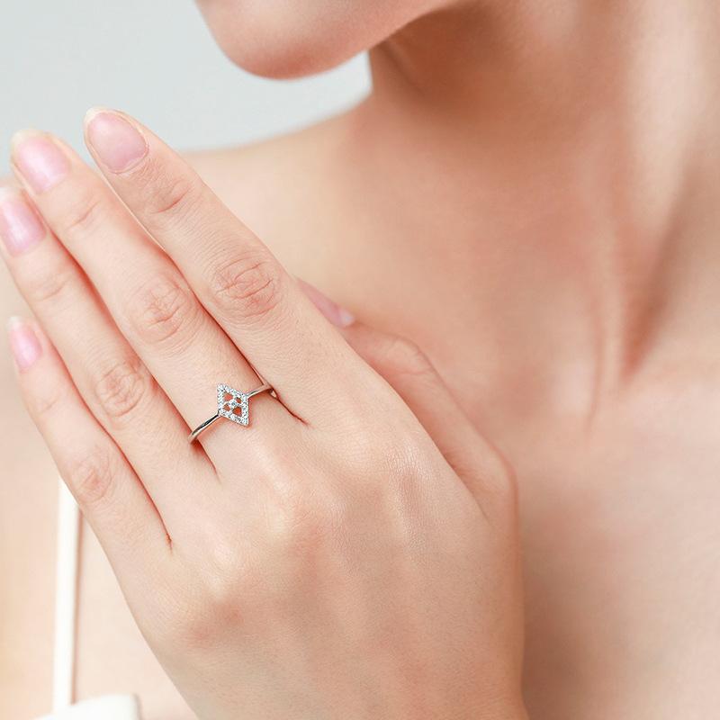 Tancise Classic 925 Sterling Silver  Zircon Ring Ladies Jewelry Wedding Promise Party Gift