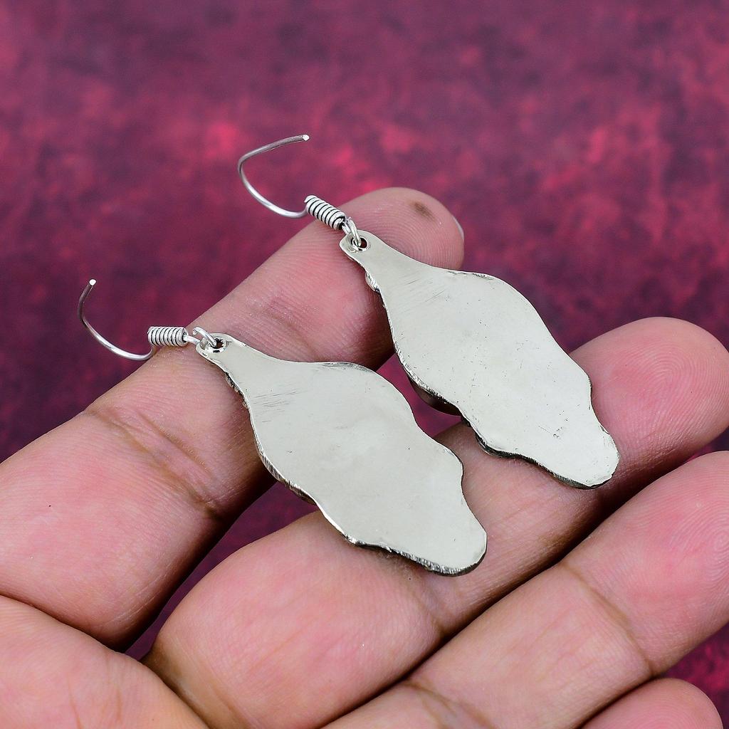 Turquoise, Lapis Lazuli & Coral Earrings, 925 Solid Sterling Silver Gemstone Jewelry, Handmade Earrings, For Thanksgiving