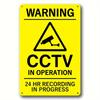 Hisun Tin Sign HD Tin Sign Bilingual Security Warning Wall Decor  Retro French  English Video Surveillance Metal Poster for Business Home
