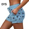 Women's Summer Beach Shorts Casual Elastic Drawstring Sports Bottom Mid-Waist Yoga Shorts Pants with Pockets