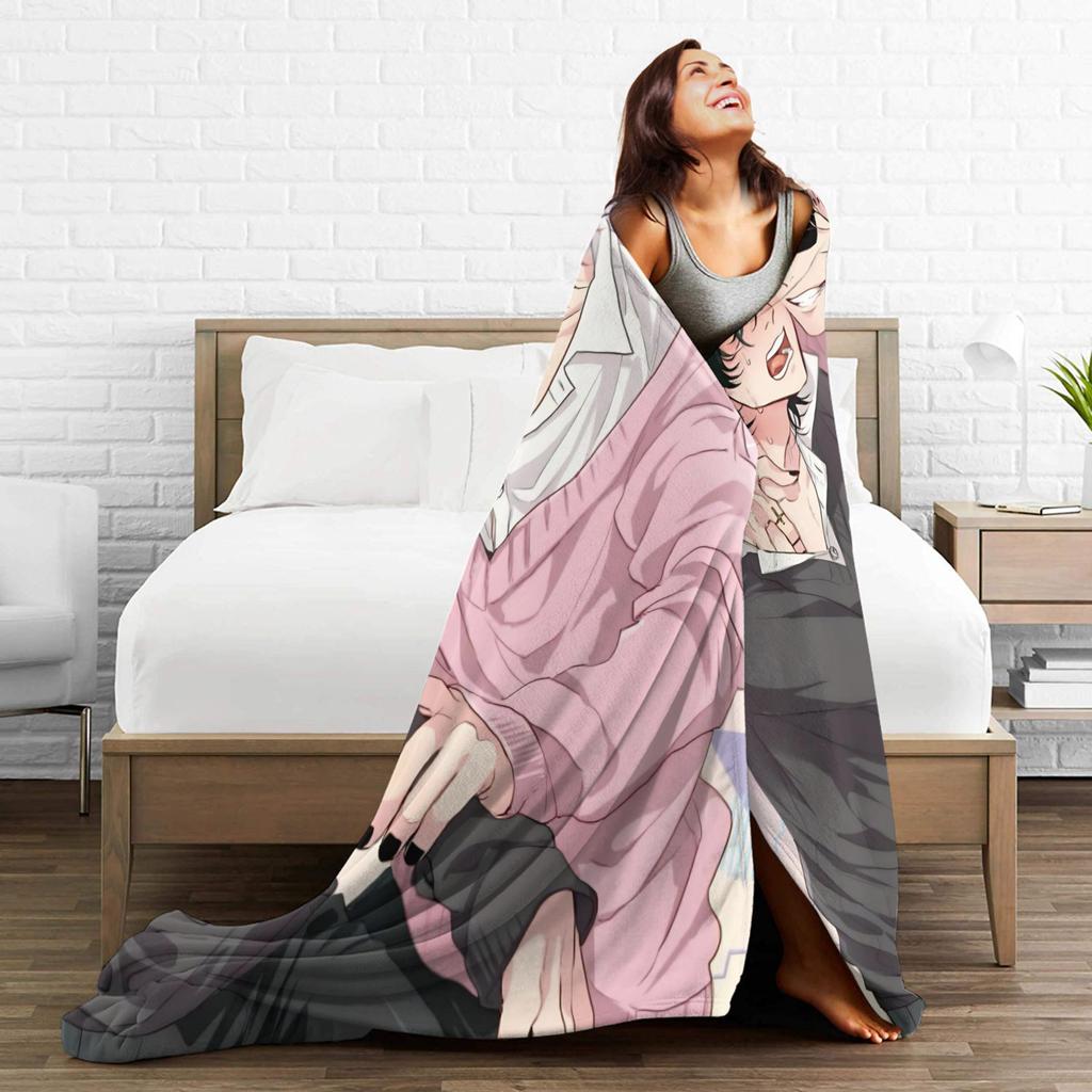 Yarichin B Club Yuri  Blanket  Warm Print Plush Throw Blanket For Couch Chair Picnic Flannel Bedspread Bed Cover