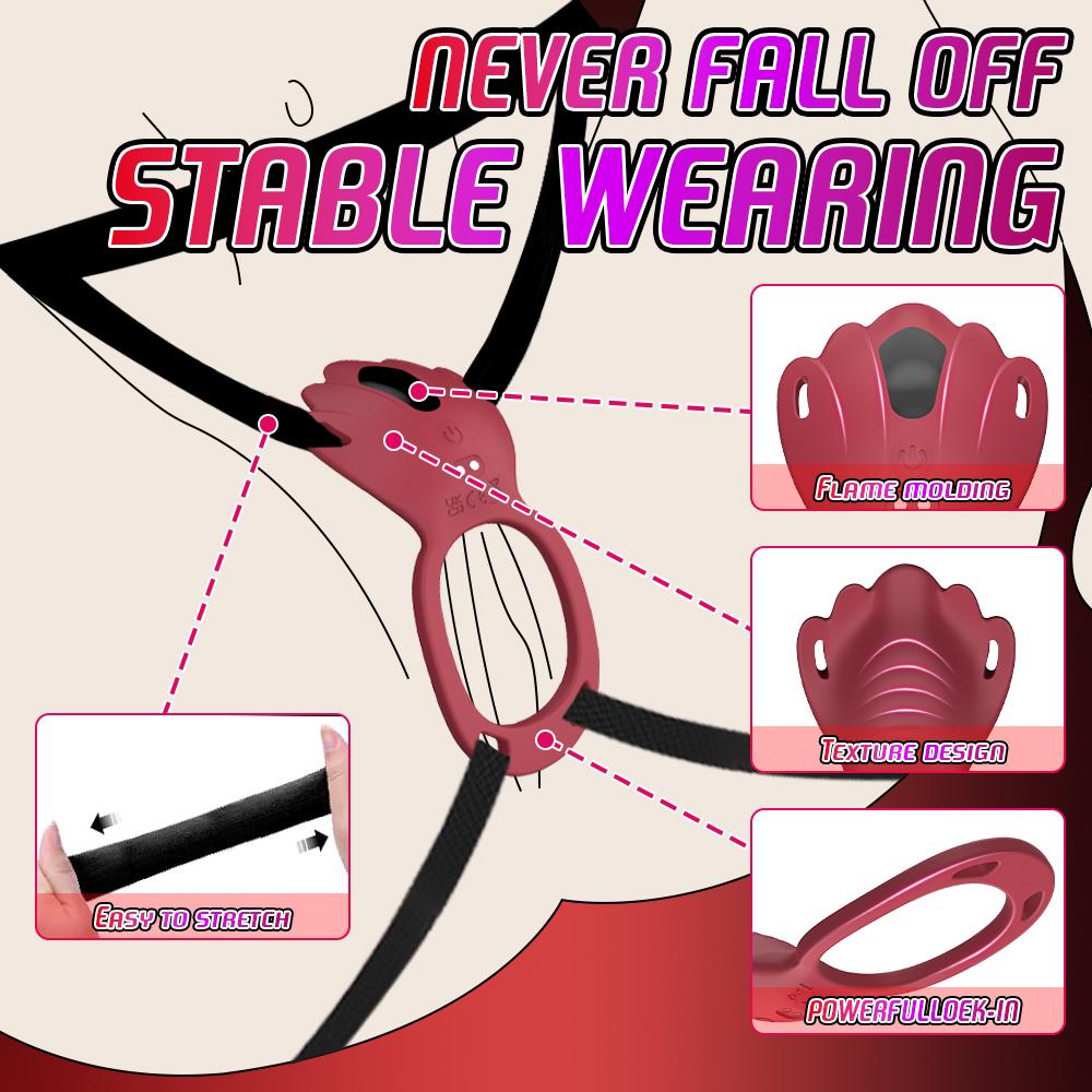 Remote Control Vibrating Penis Ring Clitoral Stimulator Wearable Panty Vibrator Female Sex Toy for Women Men Sexual Pleasure