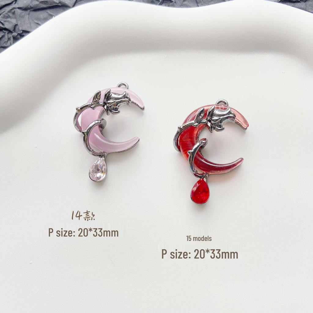 Dunkel Süßes Herz Rose Kreuz Legierung Anhänger für DIY Armband/Halskette