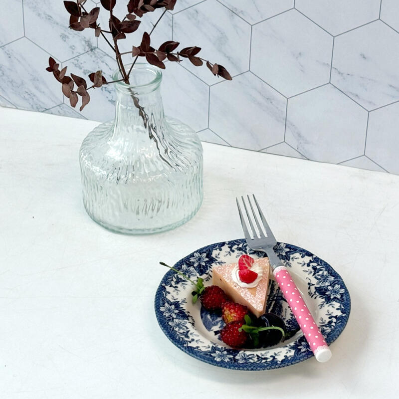 

Pink Dot Spoon & Fork Set Large