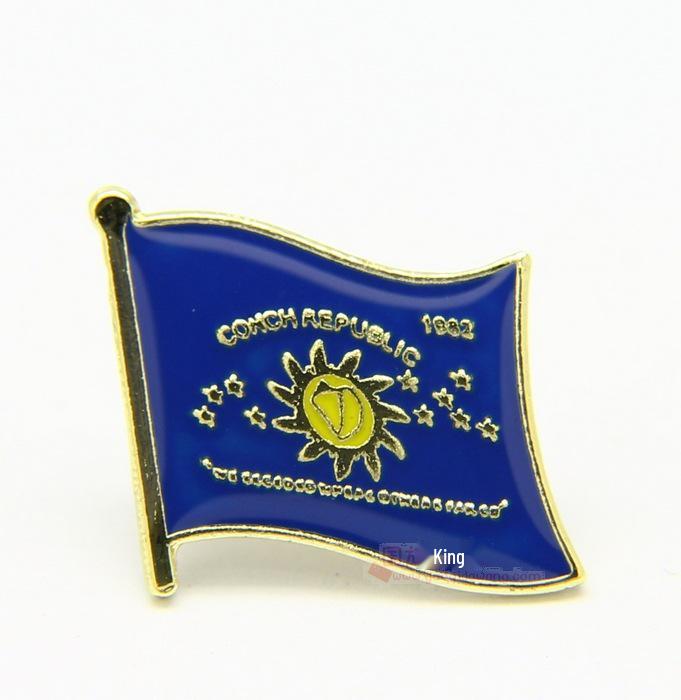 World Flags Enamel Lapel Pin - UK & US Iron Brooch with Drip Glue and Baking Paint Finish.
