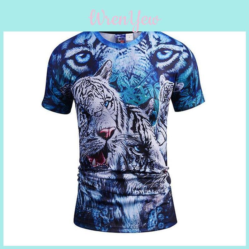 Premium Quality 3d Printed White Cotton Tiger T-shirt For Men And Women With Timeless Style