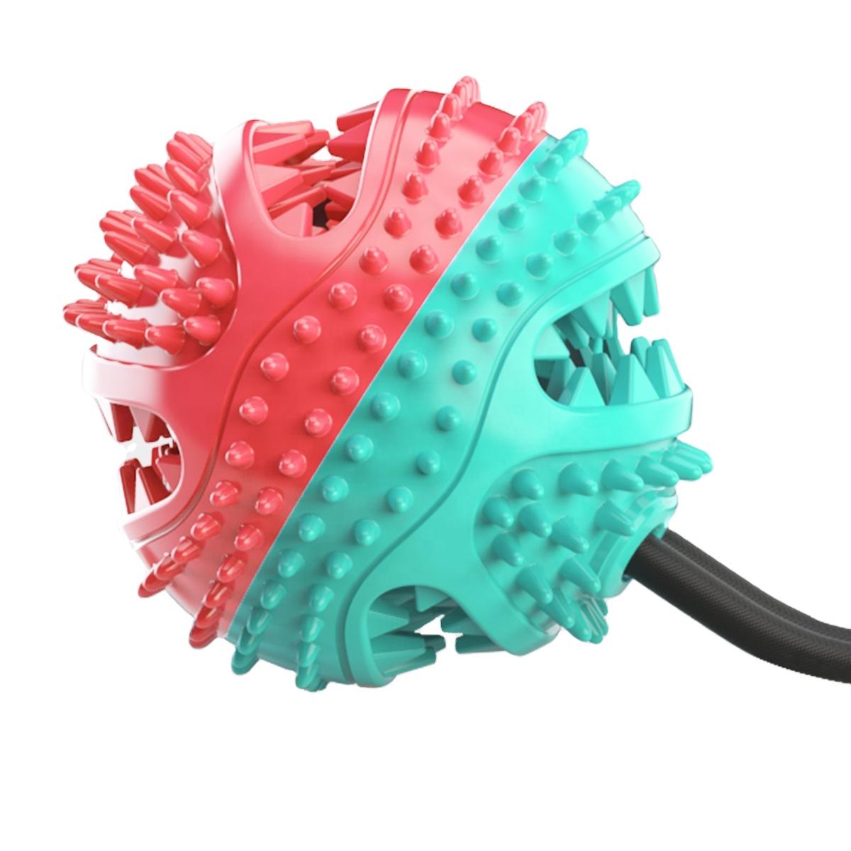 Rubber Indestructible Treat Dispensing Ultra Ball Hiding Food Interactive Pet Ball Chew Dog Toy синий