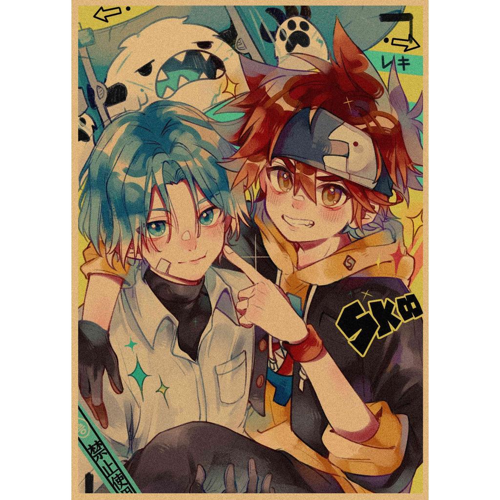 Retro Japanese Sports Anime Skateboard Poster - Infinite Mural Decoration