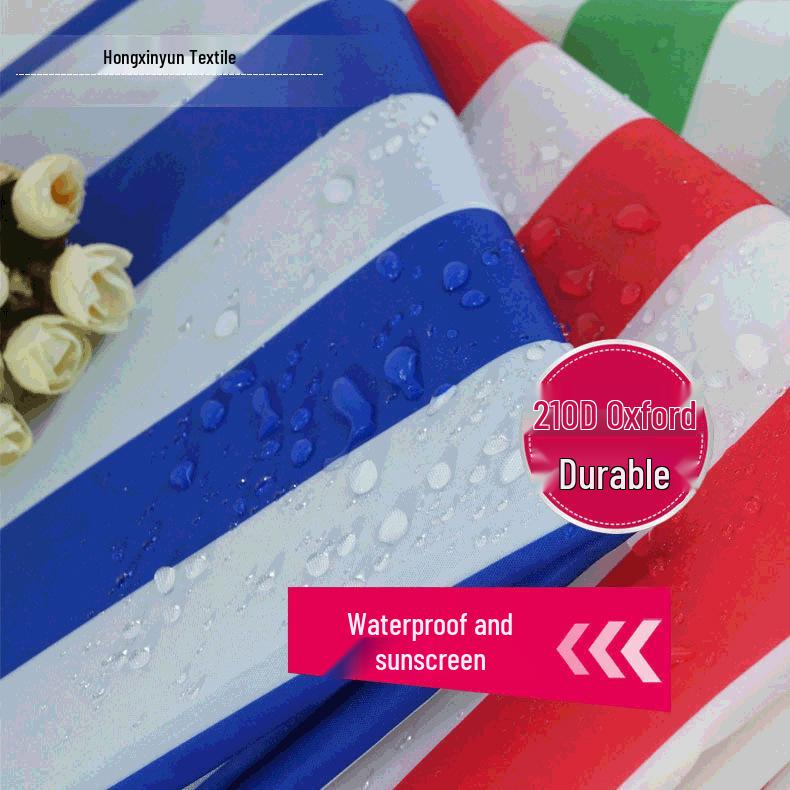 210D Color Stripe Waterproof Oxford Canopy Fabric - Strong & Durable
