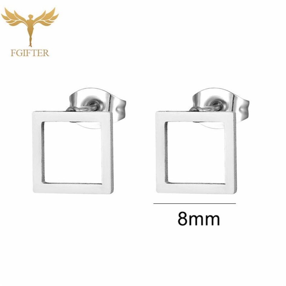 12 Paare Einfache Geometrische Ohrringe Großhandel Rund Quadratisch Stern Blitz 8 Stil Edelstahl Stecker Ohrringe Set Frau Zirkon