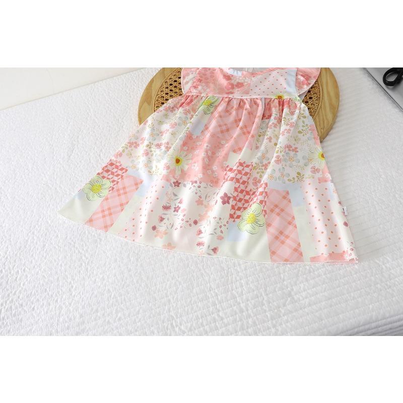 Korean Style Sweet Floral Puffy Princess Summer Dress For Little Girls