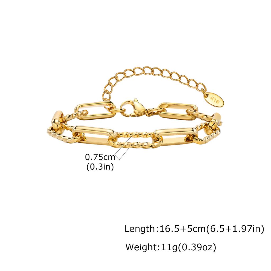 Bracelets for Women Non Tarnish, Stack Stainless Steel Bangles, Tie Knot Cuffs, Cuban Rope Paperclip Beaded Fashion Bracelet
