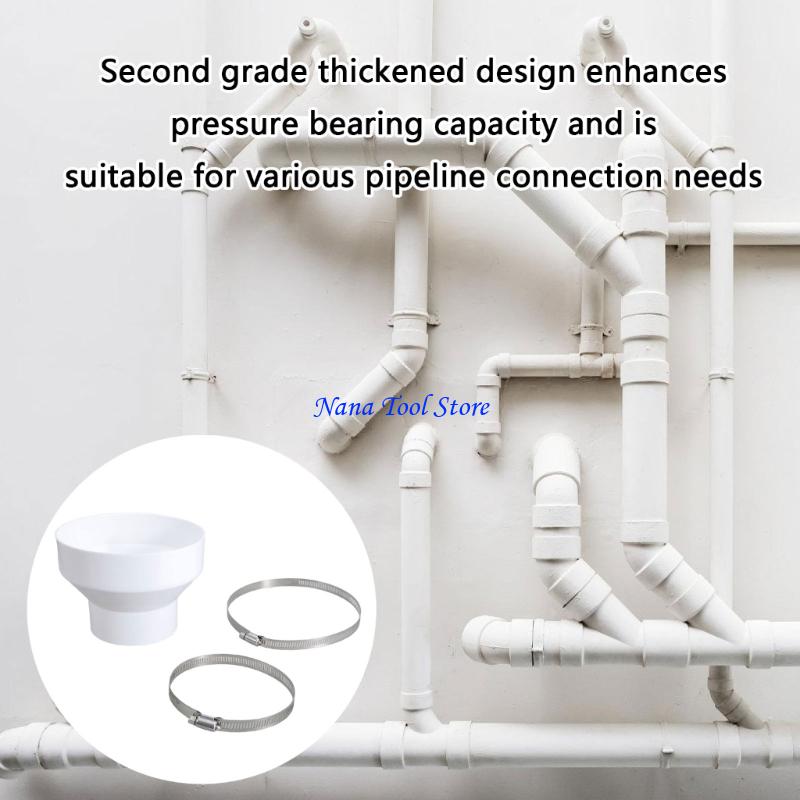

31GJ Practical Round Pipe Ventilation Hose Adapters 150 mm to 100 mm Featuring 2 Metal Clamps for Easy Installation Designs China Mainland