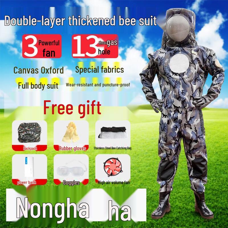 Thickened Breathable Beekeeping Protective Suit with Fans