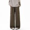 Spring New Big Pocket Tooling Casual Pants Thick Solid Color Simple Trendy Brand Loose Straight Long Pants Men