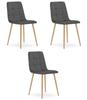 KARA Chair - Dark Gray Velvet / Wood Color Legs X 3