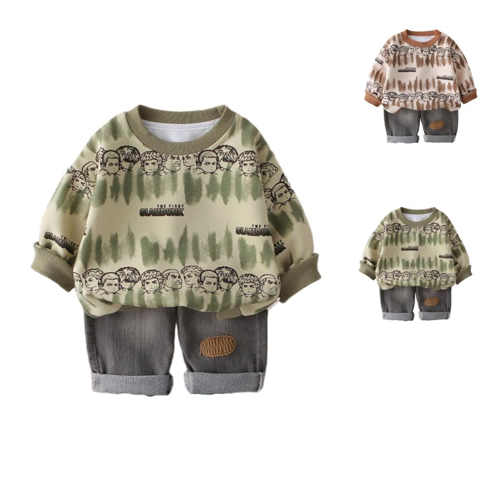 Kids Casual Long-Sleeve Set, Comfortable Daily Wear Outfits